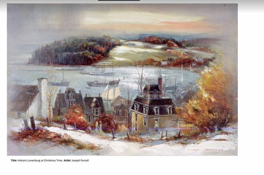 MacPolitics: Rick Perkins – The Cultured Tory MP – Goes With Christmas Card Depicting Legendary Marine Artist Joe Purcell’s Old Town Lunenburg Artwork